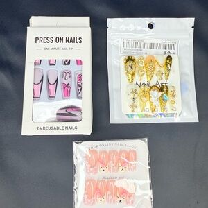 3 set face nails different model